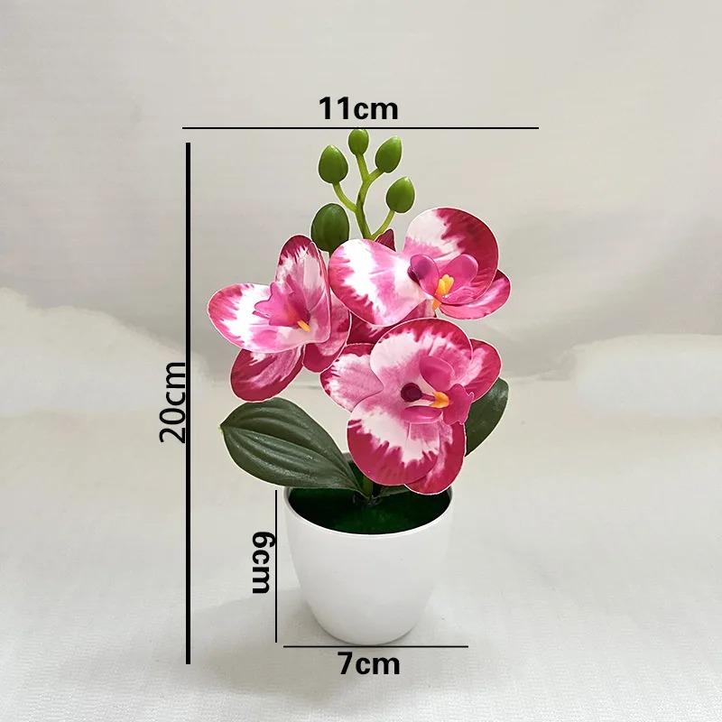 Artificial Phalaenopsis Bonsai Simulation Plants Pot Plants for Garden Table Home Bedroom Decoration Outdoor Fake Plant Ornament