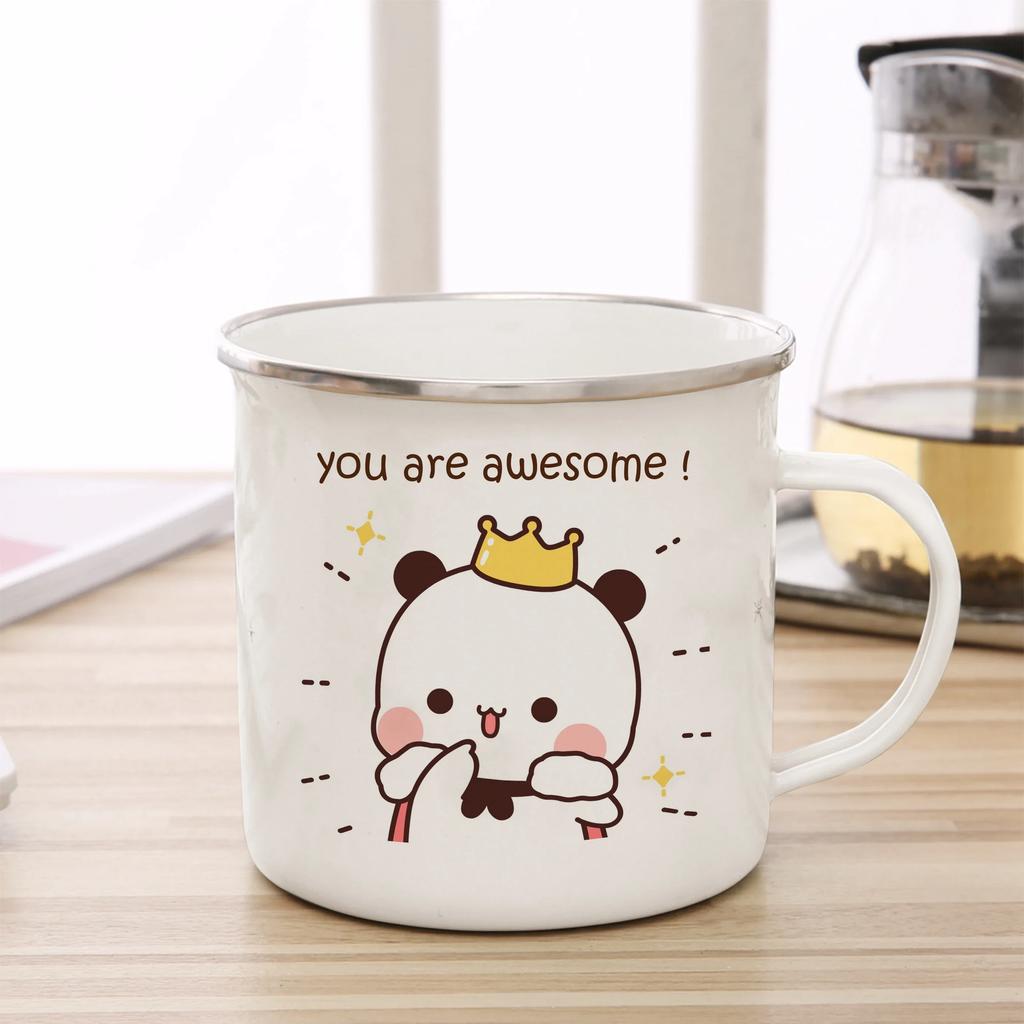 Funny Mugs Coffee Cups Cartoon Milk Mocha Bear Boob and Doodle Enamel Cup Mug Mug for Tea Drinkware Personalized Beer Travel Bar