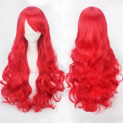 Peruca Colorida Anime Peruca Botão Net Fio de Alta Temperatura Universal 80CM Cabelo Longo Cacheado