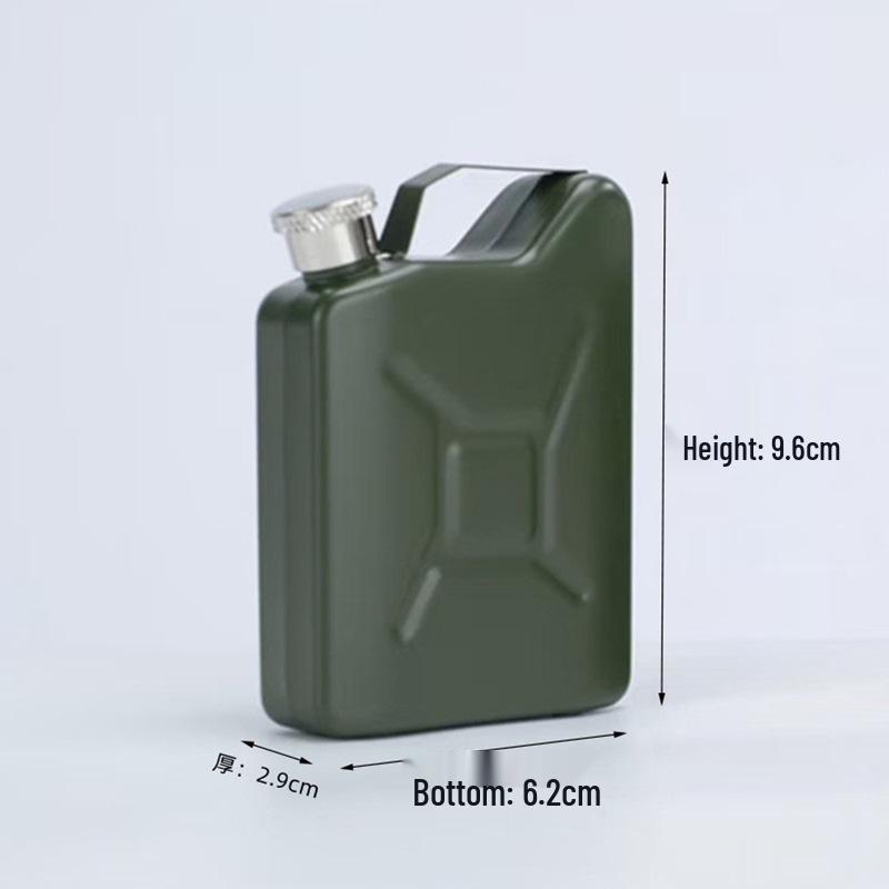 Cross-Border Stainless Steel Portable Camping Oil Drum-Shaped Flask