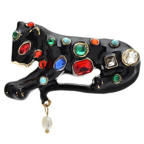 Vintage módní design smaltovaná brož Cthulhu Klasický křišťálový odznak palácového kříže