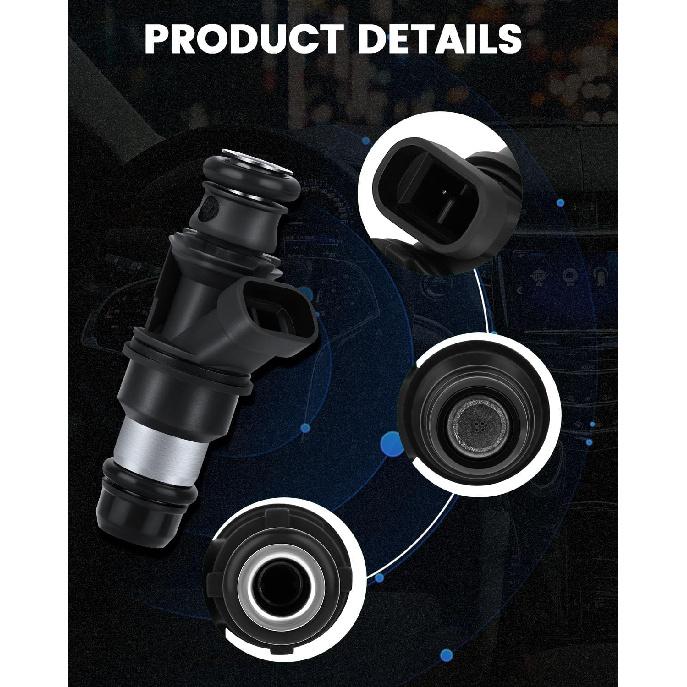 Fuel Injectors Kits ECCPP 8pcs High Performance Black 4 Hole Fuel Injector 17113553 17113698 for Cadillac for Chevy for GMC for Hummer