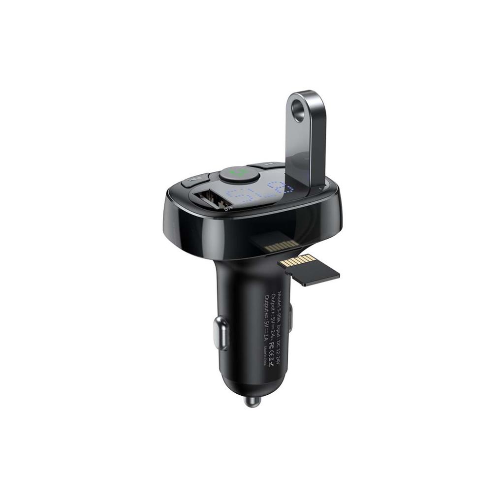 Baseus T-Typed S-09A FM Transmitter Bluetooth 2Xusb Microsd (Black)