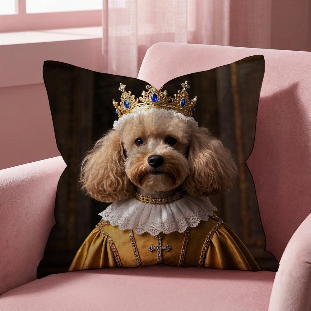 Poodle Dog Cushion Cover Multi-Scene Pillow Cover for Home & Car - Reversible, Soft & Durable for Daily Use
