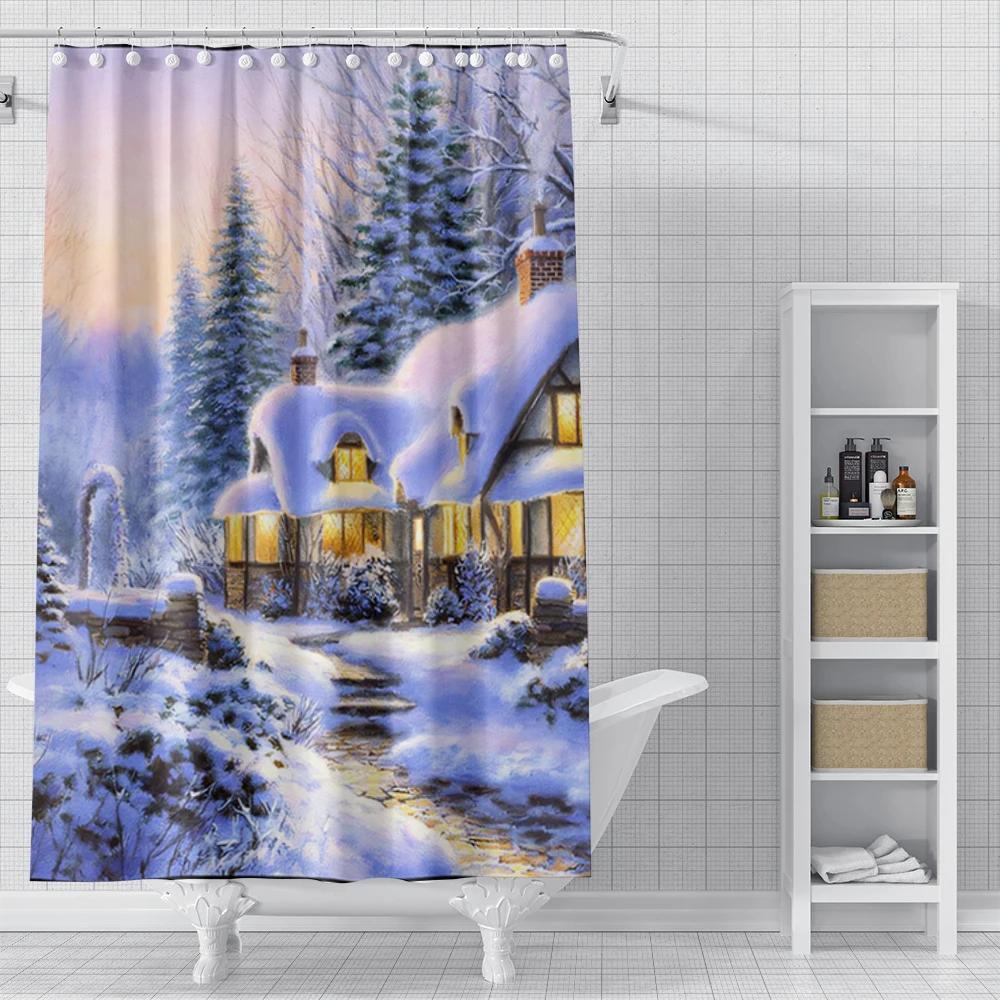 Home Shower Curtains For Bathroom Landscape Animals Waterproof Fabric Bathroom Curtains Modern Shower Curtain 180X200 240X200