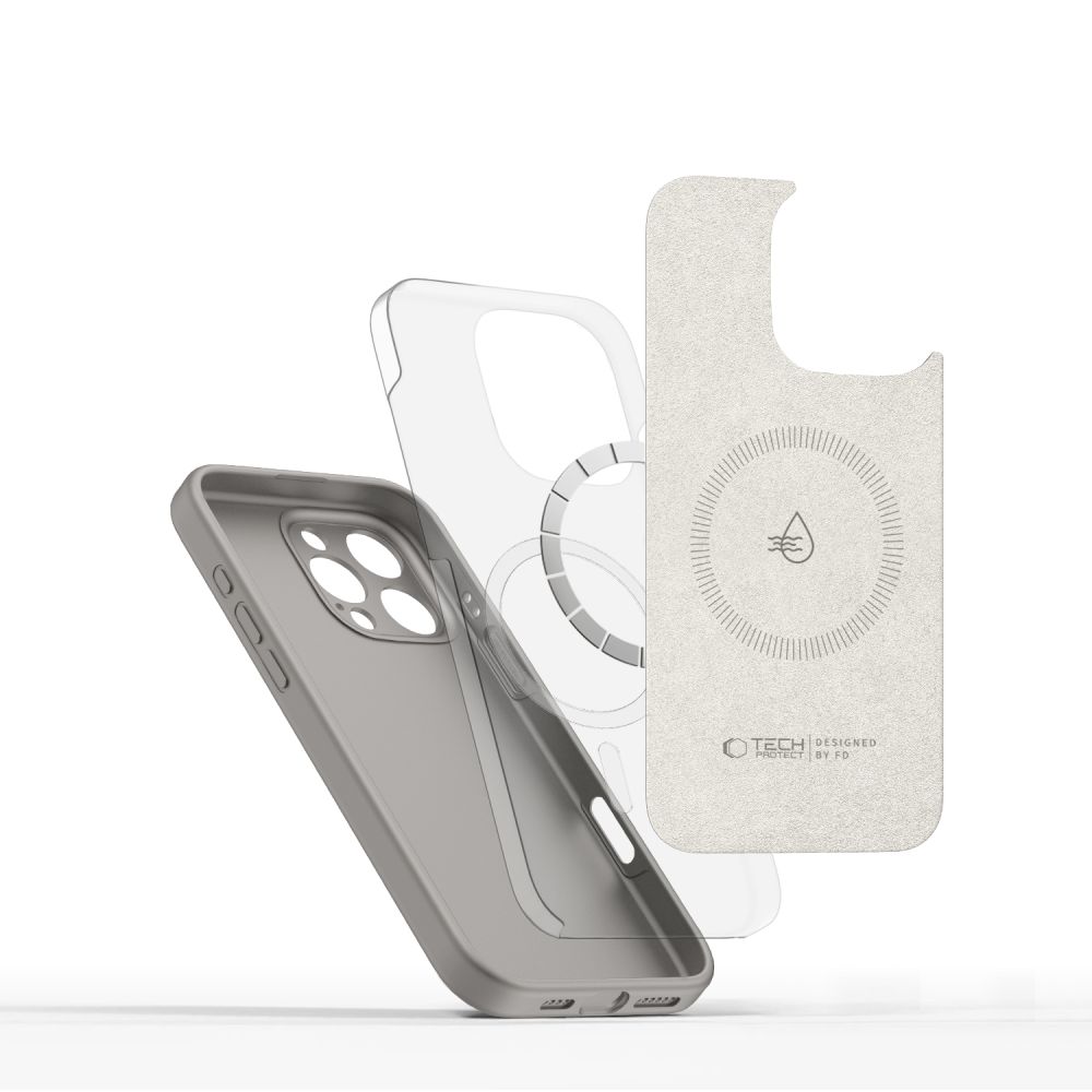 Tech-Protect Liquid Silicone Magsafe Iphone 16 Pro Max Stone Grey