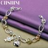 CHSHINE 925 Sterling Silver Key Lock Pendant Bracelet For Women Fashion Charm Jewelry