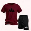 Sommer Mode Trendig Lässig Sport Zwei-Teiler Set Jugend Herren Kurzarm T-Shirt Shorts Set Atmungsaktiv Schnelltrocknend Active Wear