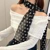 new Korean version ins chiffon polka dot long scarf women's printed high-end versatile accessory scarf neck scarf