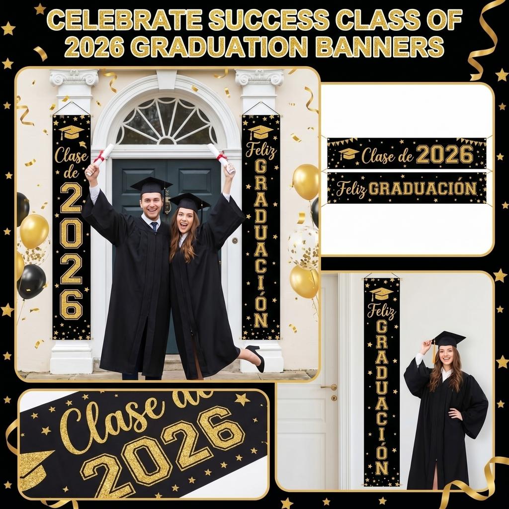Graduation Class Decoration Door Flag Hanging Flag Graduation Party Decoration Supplies