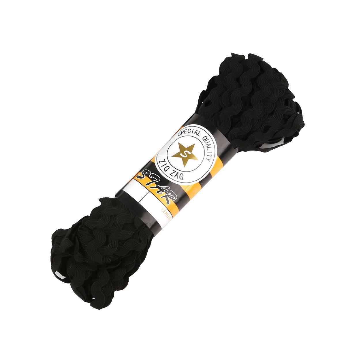 

Зигзагообразные цветные резинки для рукоделия, ширина 8мм чёрный