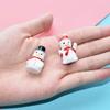 50pcs Mini Snowman Figurines Decoration,Christmas Tiny Resin Snowman Ornament with Hat for Christmas Micro Landscape Ornament