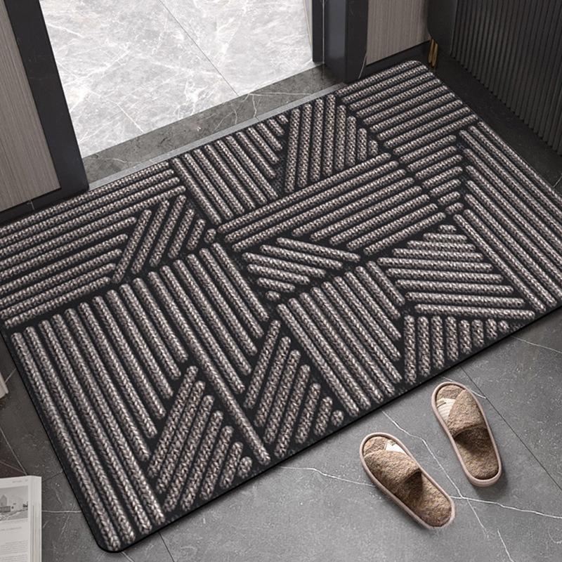 Modern Simple Bathroom Mat Water Absorbent Non-Slip Entrance Carpet Household Striped Living Room Entrance Diatomaceous Earth Durable Foot Mat
