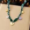 Set di Ciondoli Artistici Retro Etnici Placcati Oro Cuore Fiore Bussola