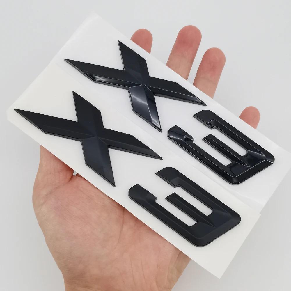 New 3D ABS Chrome Black Matte X3 Logo Nameplate Sticker Rear Trunk Emblem Badge Decals For BMW F25 E83 G01 M40i Car Accessories Tu2