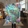 1PC Chameleons and Plants  Print FlAannel Blanket, High quality Comfortable for All Seasons, Home Decor, Warmth and Comfort