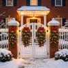14Pcs Luxury Set - Christmas Artificial Norfolk Pine, Golden Bells, And Shiny Christmas Balls DIY Combination, Classic Red And Gold Color Scheme