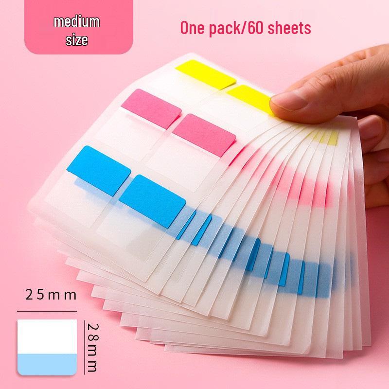 Morandi Transparent Index Tabs for Students - Writable Adhesive Paper Label Stickers