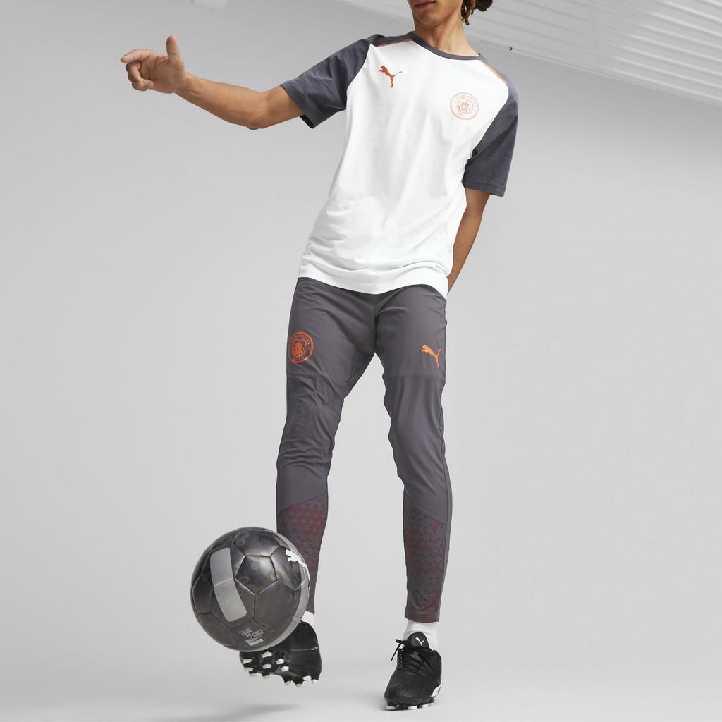 Puma Letter Color Block Design Casual Crew Neck Short Sleeve Football Shirt Men Tops White 772902-23