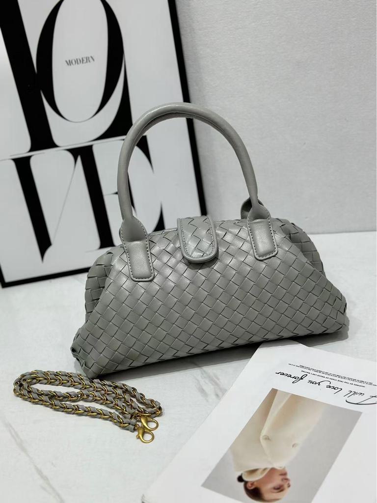 Genuine Leather Women's Crossbody Handwoven Boston Bag