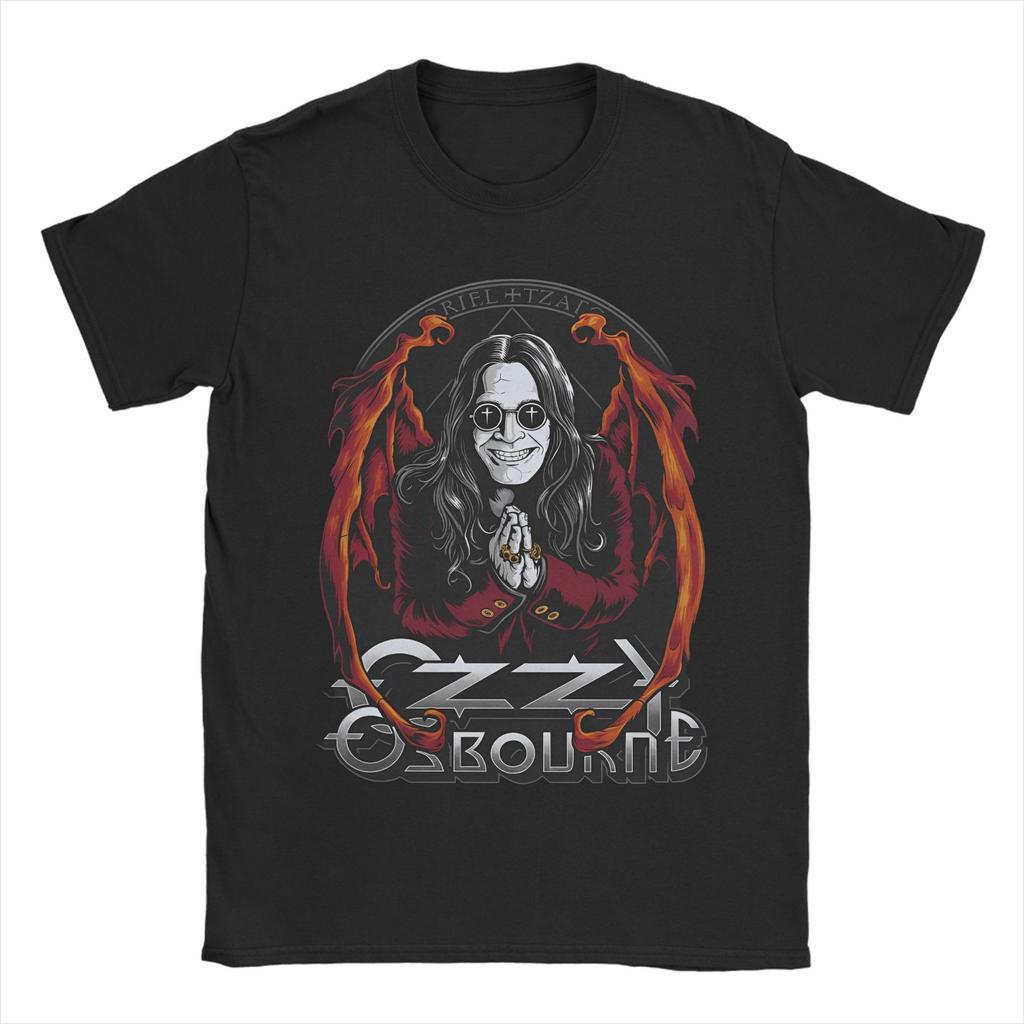 Czarny T-shirt Black Sabbath Ozzy Osbourne dla mężczyzn Trasa Back To The Beginning Bawełniany T-shirt z okrągłym dekoltem i krótkim rękawem Ubrania