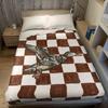 Checkered Duck Flight Flannel Blanket Warm Soft Halloween Christmas Couch Warm Cozy Decorative Decor Gift for All Season