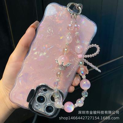 Light Luxury Rhinestone Crown Phone Chain Disco Crystal Chain Beaded Hanging Chain Bowknot Phone Pendant Fashion Chain Rope