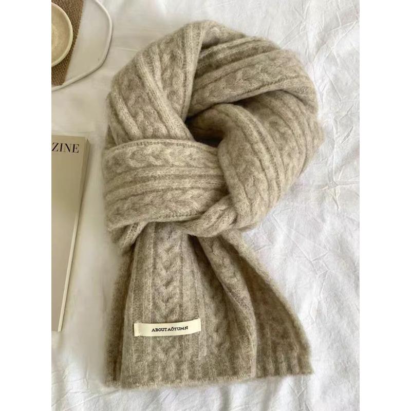 Wool Blended Knitted Scarf for Women In Winter Korean Style Soft and Waxy Fashionable Versatile Warm Student Couple Autumn and Winter Scarf for Men