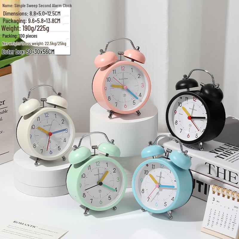 Super Loud Cartoon Metal Desktop Alarm Clock - Silent, Creative Digital Wake-Up Clock