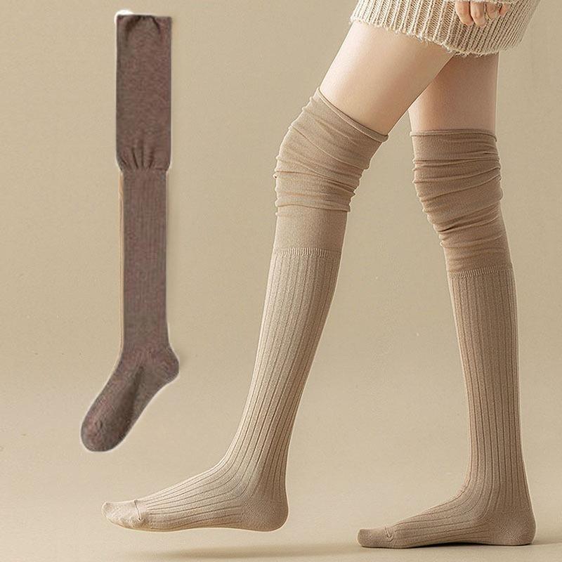 

Pure Cotton Socks, Women s Knee-high Socks, Non-dropping Tube Pile Socks, Long Tube Socks, Knee Protection Socks, Autumn and Winter Thigh Socks 1 pair