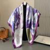 New 110Cm Large Scarf Satin Printed Silk Scarf Lijin Forged Imitation Silk Women'S Headscarf