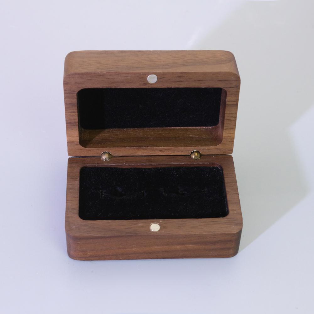 Classic Wooden Jewelry Box Custom Logo Engraving Men Cufflink Single Tie Clip Wedding Engagement Ring Packaging Case