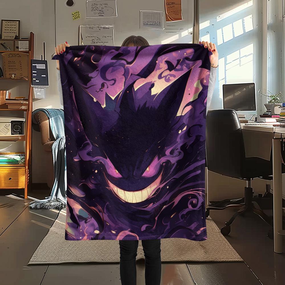 Gengar  Print Flannel Blanket, High Quality Comfortable for All Seasons, Home Decor, Warmth and Comfort