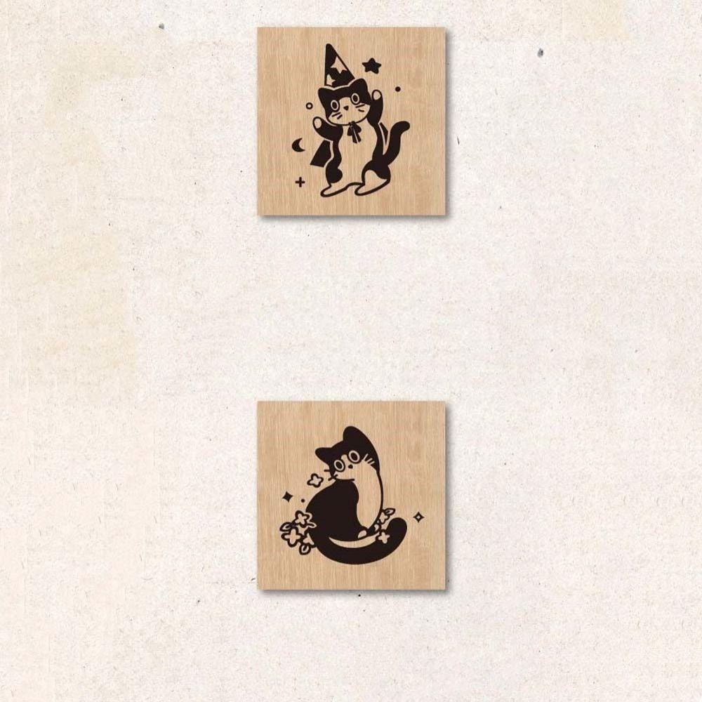 Cute Pet Wooden Rubber Stamps Diy Craft Cat Seal Stamping Black Cat Stamps Journal Stationery