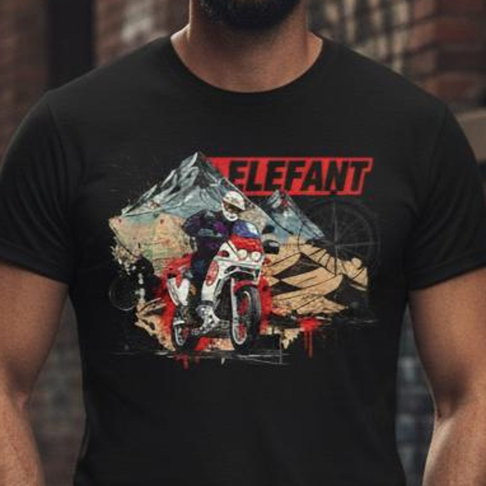 Cagiva Elefant T shirt, The Dakar Legend Motorcycle Tee, For Biker Fans, Lucky Explorer Rider Top, Italian ADV Gift 3XL