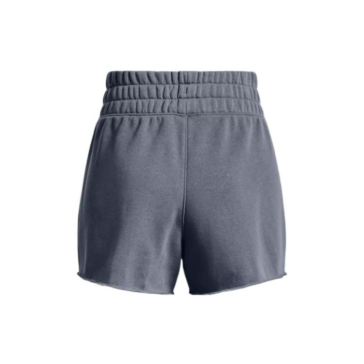 Under Armour Solid Color Elastic Waist Cotton Sports Shorts Women Shorts Gravel-Gray 1378652-001