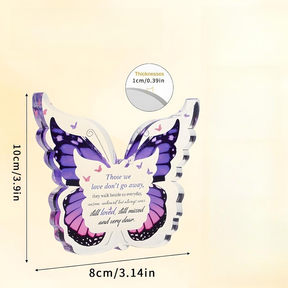 Butterfly Decorative Sign, Condolence Gift, Memorial Gift for The Loss of A Loved One, Nurseries, Home Desk Living Room Acrylic Decoration, Classic S