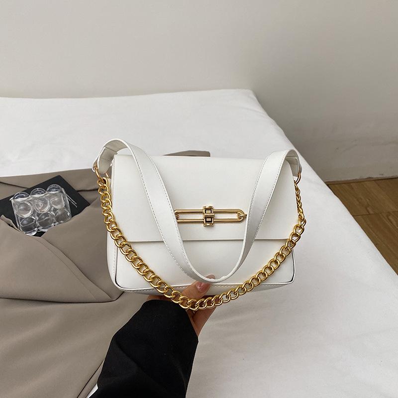 

2025 лето новая высокая ценность изысканная маленькая сумка модный замок маленькая квадратная сумка классическая на плечо сумка-мессенджер женская белый