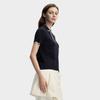 FILA White Fashion Simple Classic Retro Casual Versatile Comfortable Half-Zip Knitted Short Sleeve Sweater Women tops Legendary-Blue F11W613406FNV