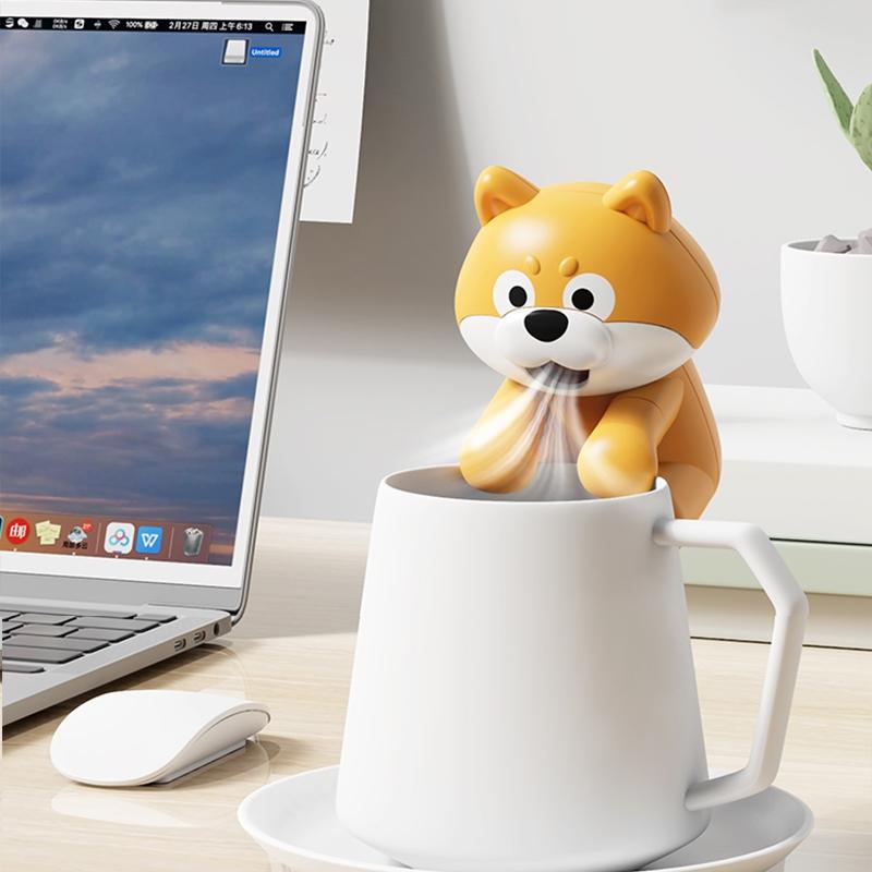 Портативный мини мультяшный милый котик охлаждающий вентилятор, робот для охлаждения ваших горячих напитков и еды, кулер, подходит для всех видов посуды