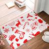 Tapete de Entrada com Tema de Natal Rena de Desenho Animado Floco de Neve Antiderrapante Absorvente de Água Tapete de Entrada Decoração de Casa