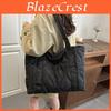 Womens Winter Down Feather Shoulder Bag With Twin Straps And Inner Phone Pocket For Casual Outings