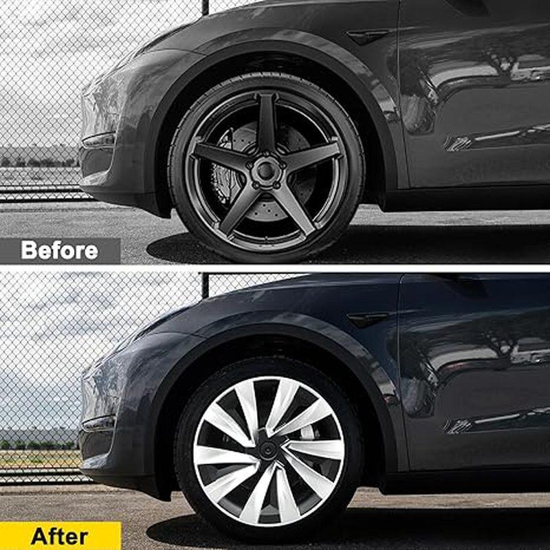 Fits 2025-2026 Tesla Model Y Two-Tone 19" Wheel Covers.