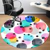 1pc Colorful Circles Chair Carpet for Office, Indoor Non Slip Washable Polyester Fiber Carpet,