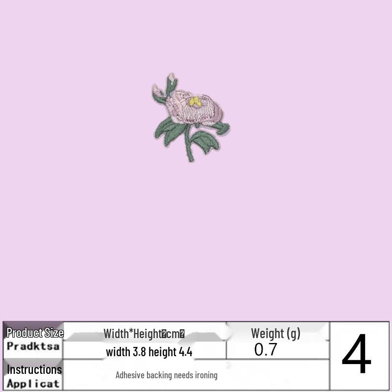 Na Yang Small Rose Embroidery Patch for Clothing - Iron-on Accessory