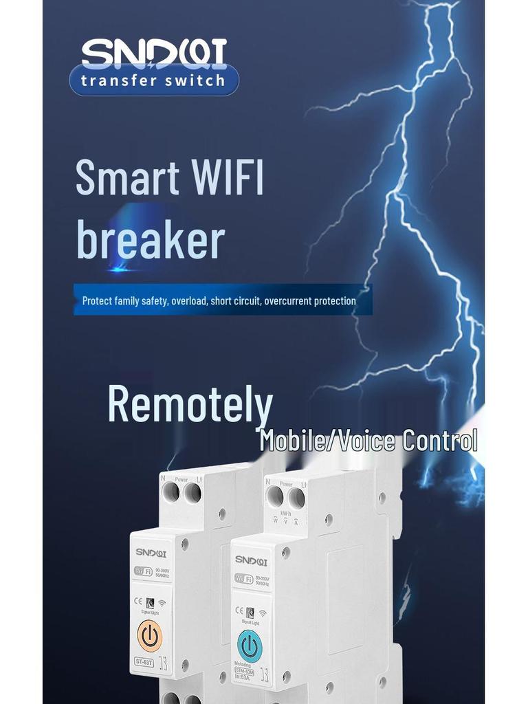 Tuya WiFi Smart Circuit Breaker with Voltage Protection & Remote Timer Control