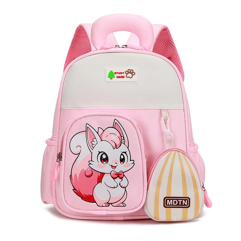

Mengqu children s backpack new cartoon kindergarten baby backpack low grade students large capacity schoolbag розовый