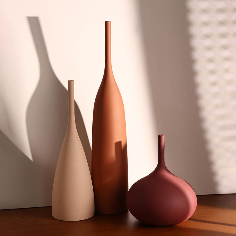 Vaso in Ceramica, Decorazione Vintage Soggiorno Wabi-Sabi, Decorazione Casa Stile Morandi, decorazione soggiorno