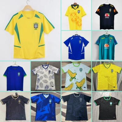 Brasil Landslag Retro Fotballdrakt Menn Kvinner Kort Erme Ytelse Sportsklær Sykling Løping Trening