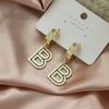 for Women Gold Silver Color Party Drop Dangle Earrings Removable Letter B Design Hoop Earrings